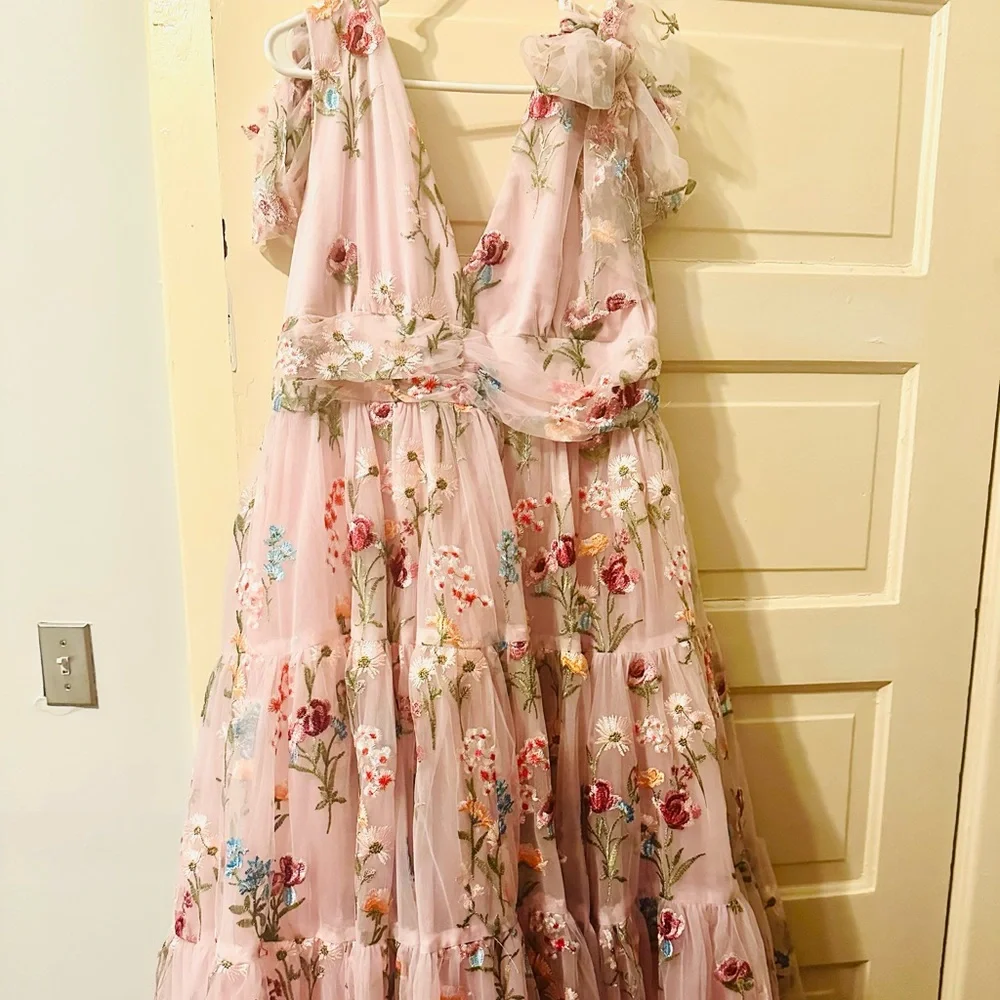 JessaKae Margaret Midi Pink Floral Dress - Picture 3 of 5